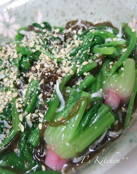味付け不要✿ほうれんそうともずくの和え物
