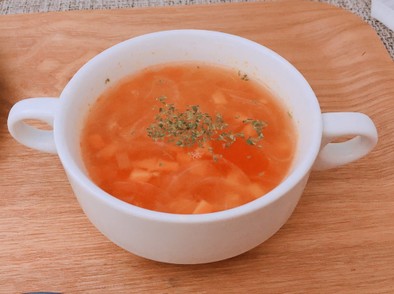 簡単コンソメトマトスープの写真