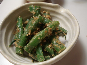 いんげんの味噌マヨ*胡麻和え