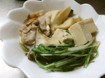 豆腐と水菜の煮物の画像