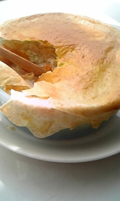 春巻きの皮でなんちゃってチキンポットパイ