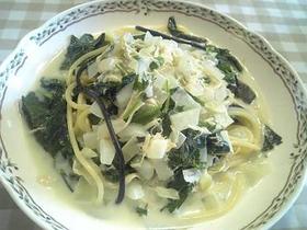 モロヘイヤのミルクパスタ