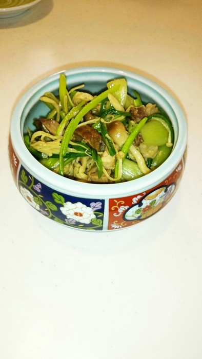 エシャレットきのこ叉焼の中華風炒め物の写真