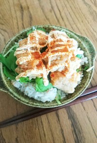 唐揚げアレンジ  簡単 カラマヨ丼