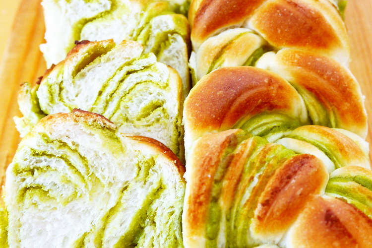 抹茶あん三つ編みあん食パンhbスクエア型 レシピ 作り方 By ほっこり の クックパッド 簡単おいしいみんなのレシピが360万品