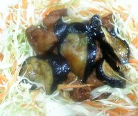 鶏とナスの甘辛煮