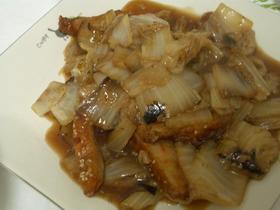 とろとろ白菜とさつま揚げのソース炒め♪