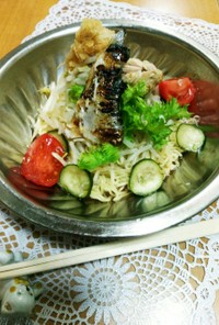 骨なし鯖カネタ水産塩糀漬&サラダのっけ麺