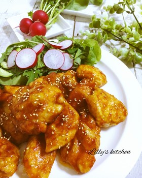 鶏甘辛コチジャン炒め