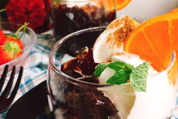 フルーツコーヒーでコーヒーゼリー レシピ 作り方 By Misumisu07 クックパッド 簡単おいしいみんなのレシピが359万品