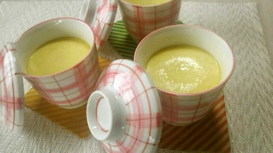 コーンクリームの豆乳茶碗蒸しの写真