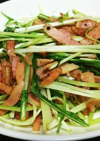 カリカリベーコン水菜(サラダ感覚)