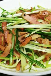 カリカリベーコン水菜(サラダ感覚)