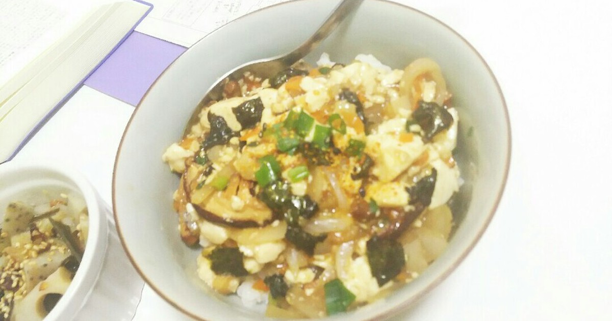 漫画飯にがくてあまい 炒り豆腐丼 レシピ 作り方 By あけるるる クックパッド 簡単おいしいみんなのレシピが358万品