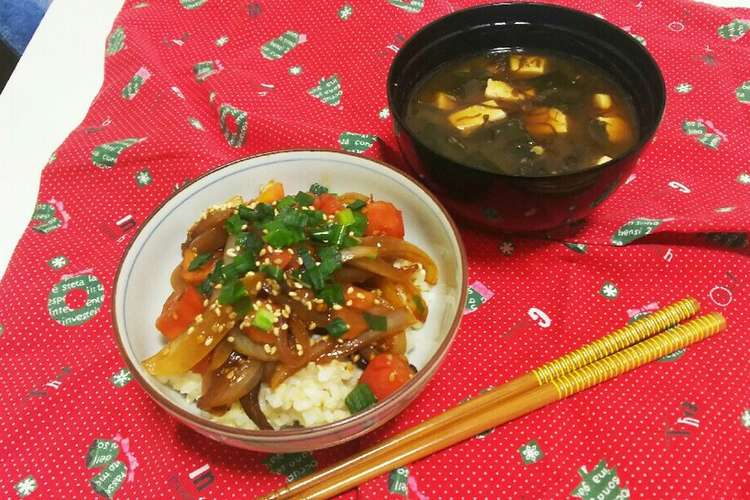 漫画飯にがくてあまい 簡単 新玉ねぎ丼 レシピ 作り方 By あけるるる クックパッド 簡単おいしいみんなのレシピが352万品