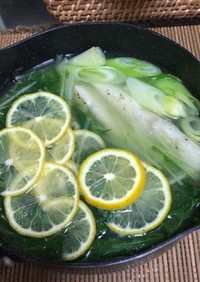鱈と水菜とレモン鍋