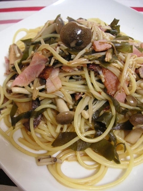 茸と昆布の和風スパゲティ