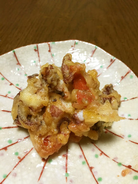 タコとトマトのかき揚げ