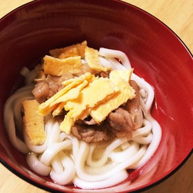 白だしで☆冷やし肉うどん