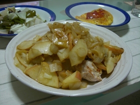 りんごで柔らか鶏ソテー♪