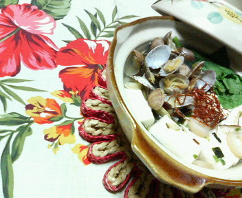 松茸味✿簡単❀ヘルシー✿浅蜊＆豆腐１人鍋の画像