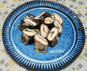 しっとり!ささみのシソチーズ海苔巻き!