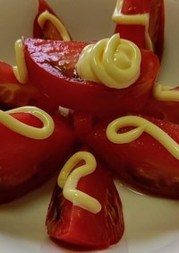 トマト簡単サラダマヨネーズで旨い☝最強説