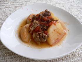 カブと牛肉のトマト煮♪
