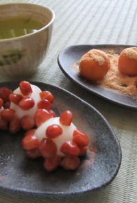 和菓子～白玉だんごの金時豆あんと安倍川餅