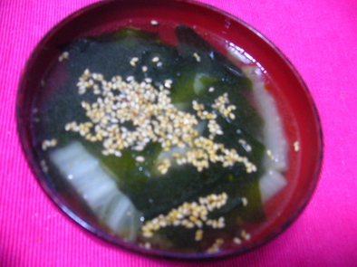 わかめと白菜の中華スープ◎の写真