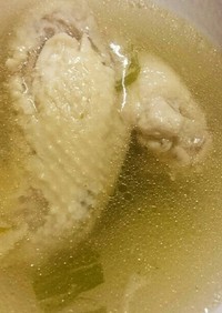 鶏肉と葱の塩スープ