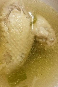 鶏肉と葱の塩スープ