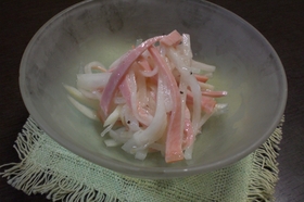 大根とハムの酸っぱい(>_<)サラダ