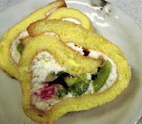 バターなしのスポンジでロールケーキ