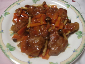 豚のとろぉり☆黒酢あん煮