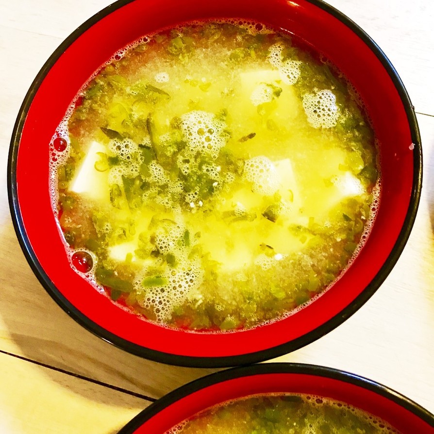 絹ごし豆腐と☆とろろめかぶの☆お味噌汁の画像