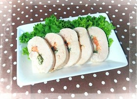 時短節約☆柔らか鶏胸肉の明太マヨロール♪