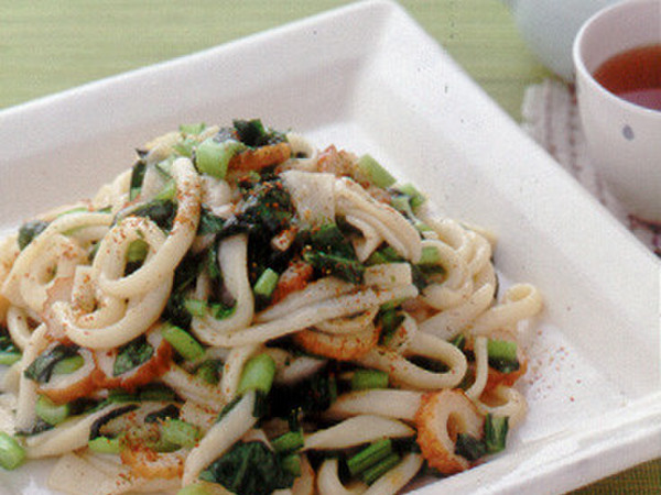 ちくわと小松菜の焼きうどん