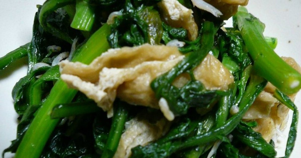 春菊としらすde美味しい炒め物 by ゆみ‘sカフェ 【クックパッド】 簡単おいしいみんなのレシピが351万品