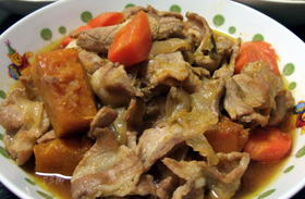 かぼちゃと豚肉煮。