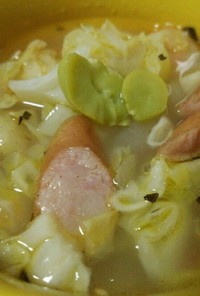 お豆と春野菜のホワイトミネストローネ