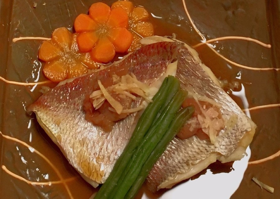 レンジで速攻★白身魚の梅煮の画像