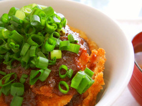 ネギ味噌カツ丼♪
