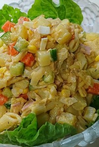 マカロニとサイコロ野菜のサラダ