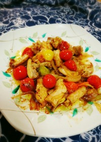 トマトたっぷり♥鶏肉の生姜焼き
