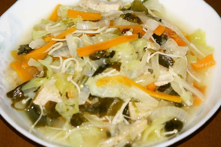 野菜と鶏むね肉をあおさスープで味付け レシピ 作り方 By あいちばー クックパッド