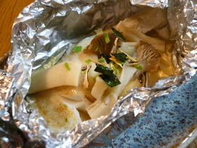 鱈とエリンギのホイル焼き☆松茸風味