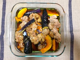 豚コマと野菜の揚げ浸し