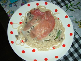 生ハムとクリームのパスタ☆