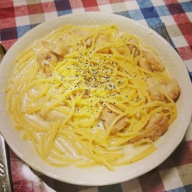 余り物&ワンポット★チキンクリームパスタ